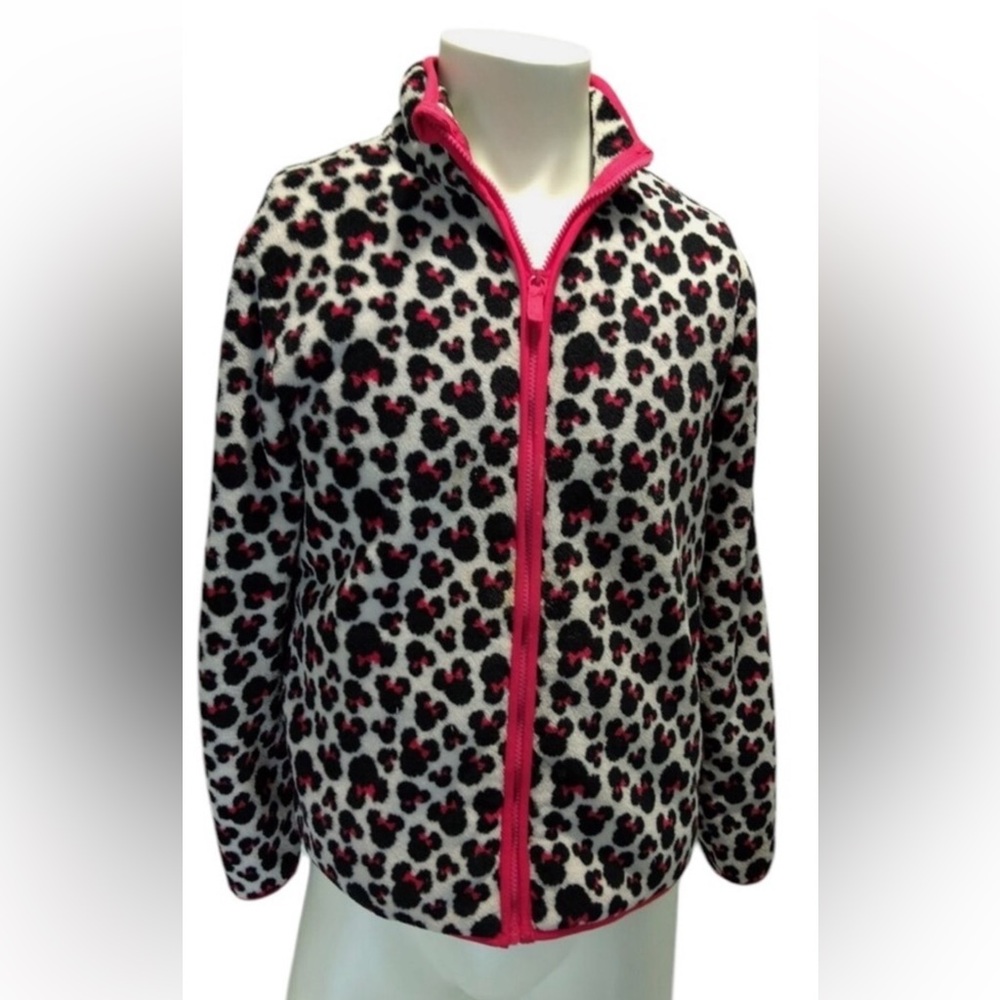 Disney Leopard Print Fleece Jacket with Pink Trim